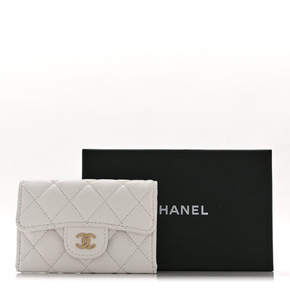 Chanel Caviar Quilted Flap Card Holder Wallet White 11 of 11