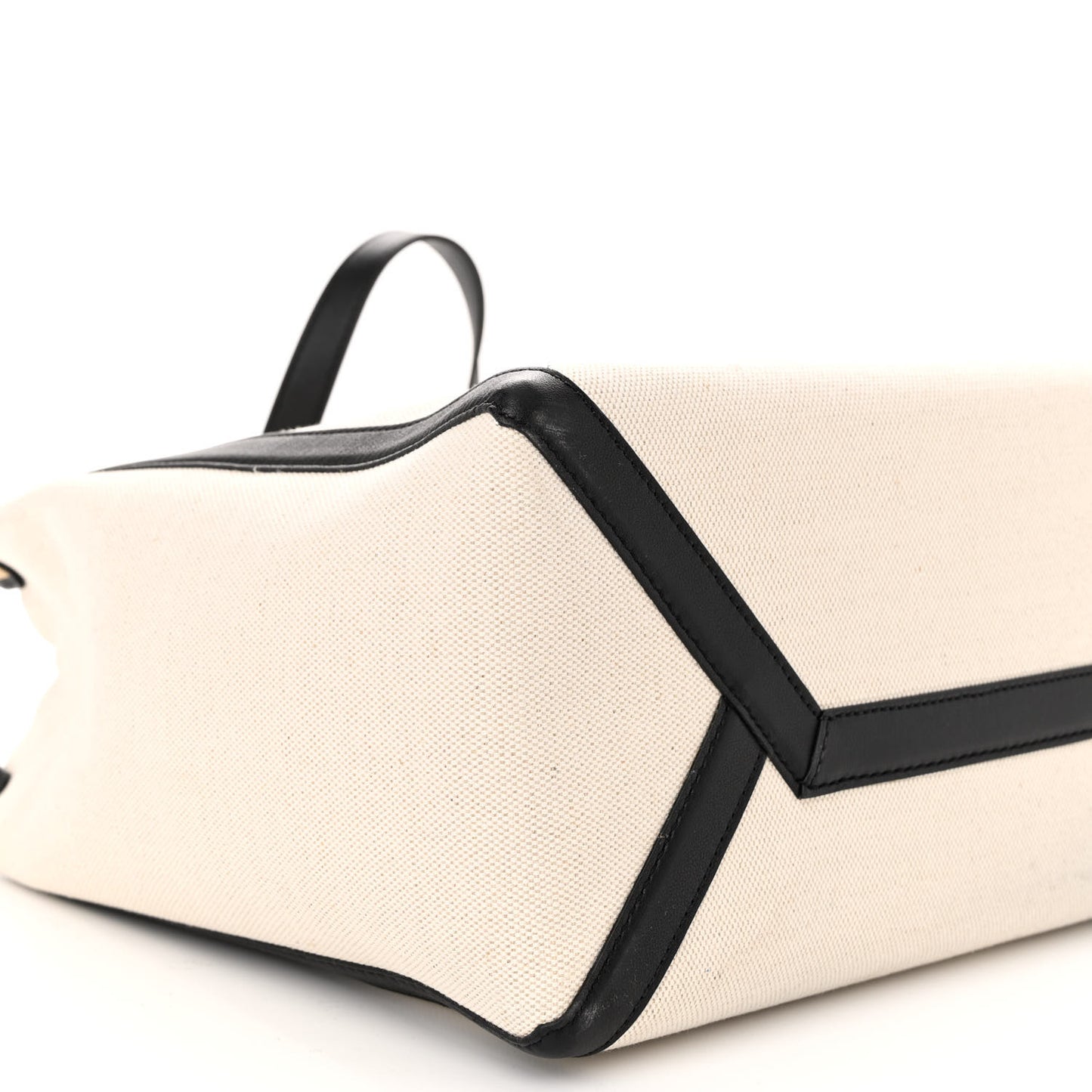 Canvas Calfskin VLTN Print Small Rockstud Tote Naturale Black
