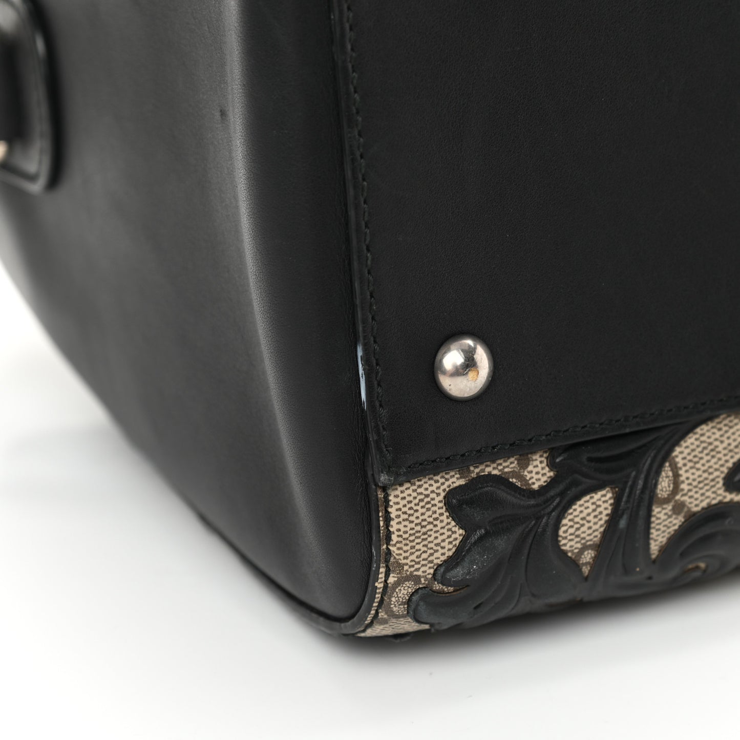 GG Supreme Monogram Arabesque Medium Boston Black