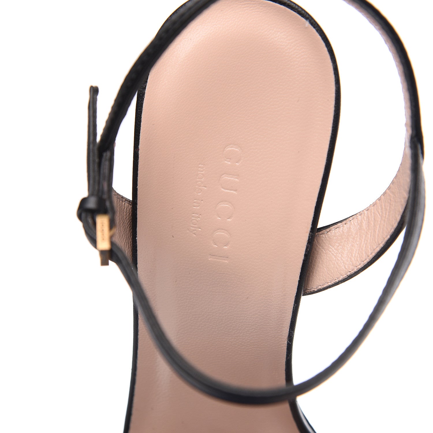 Gucci Lifford Calfskin GG Marmont Ankle Wrap 105mm Sandals 36.5 Black 7 of 8