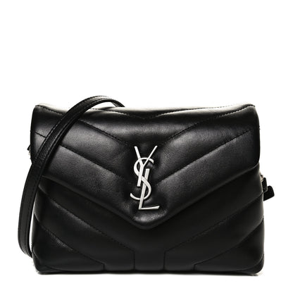 Saint Laurent Calfskin Y Quilted Monogram Toy Loulou Crossbody Bag Black 1 of 11