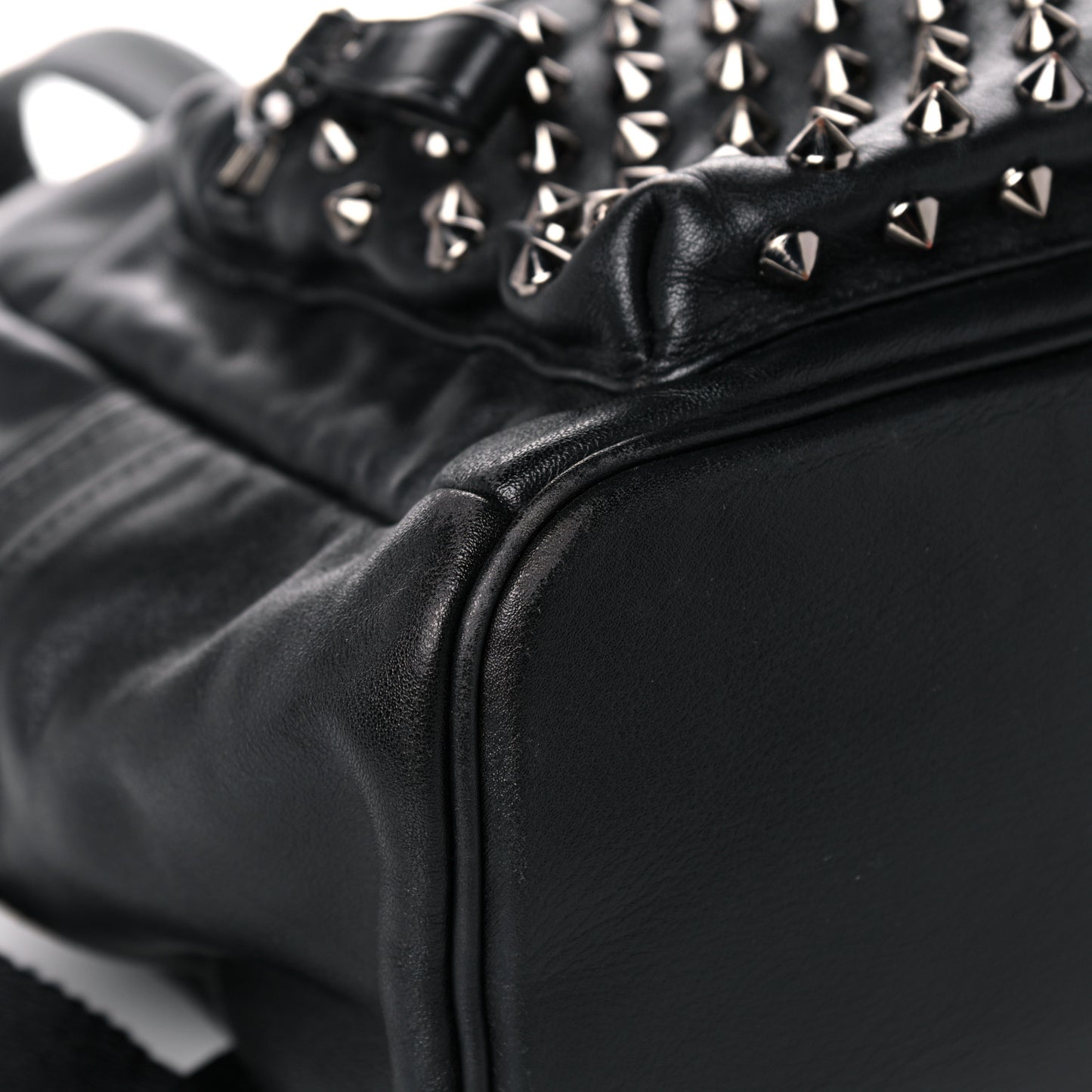 Calfskin Medium Studded Backpack Black