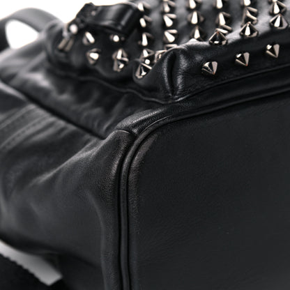 MCM Calfskin Medium Studded Backpack Black 8 of 15