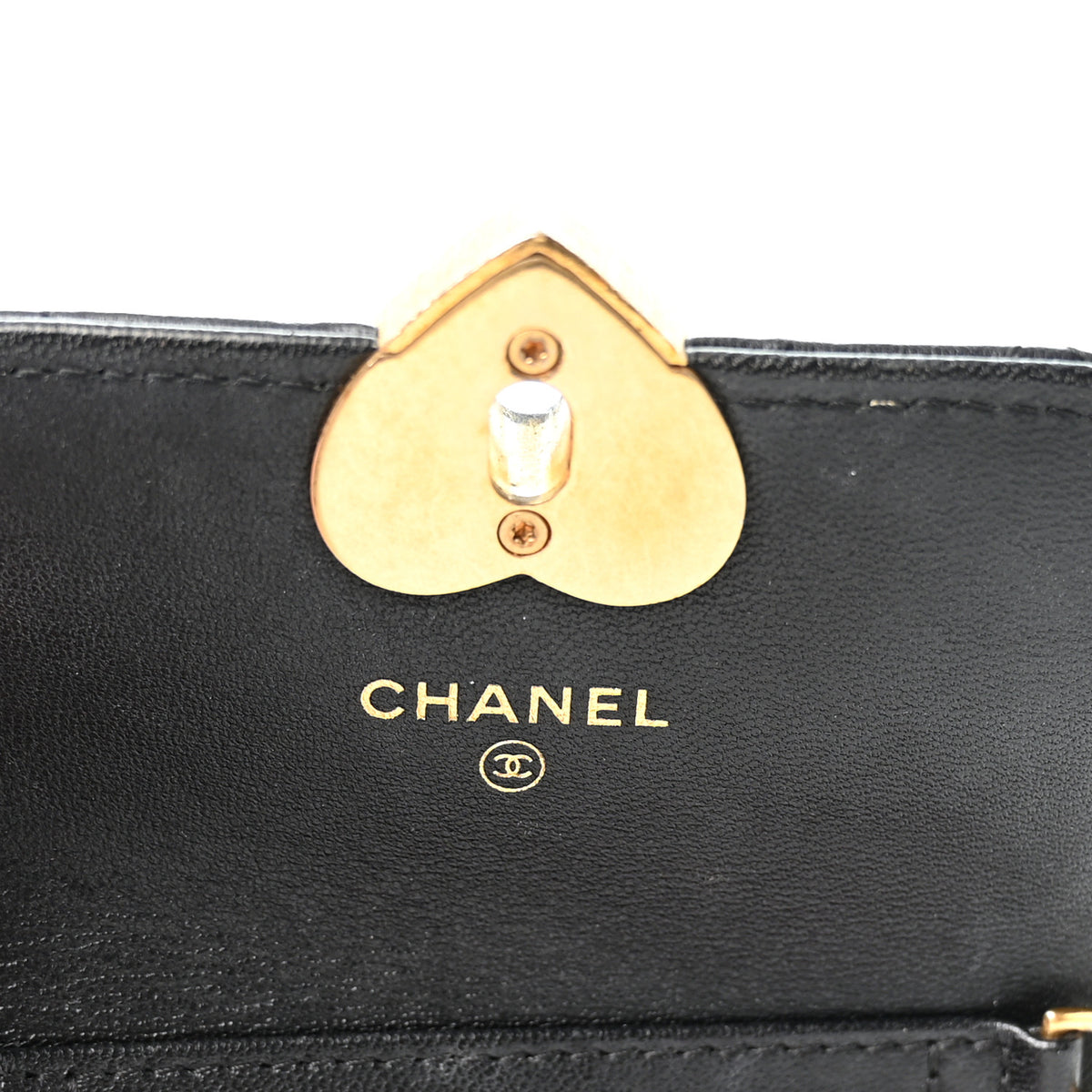 Lambskin Plexiglass Quilted Coco Love Clutch With Chain Black