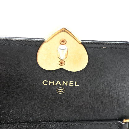 Chanel Lambskin Plexiglass Quilted Coco Love Clutch With Chain Black 6 of 11