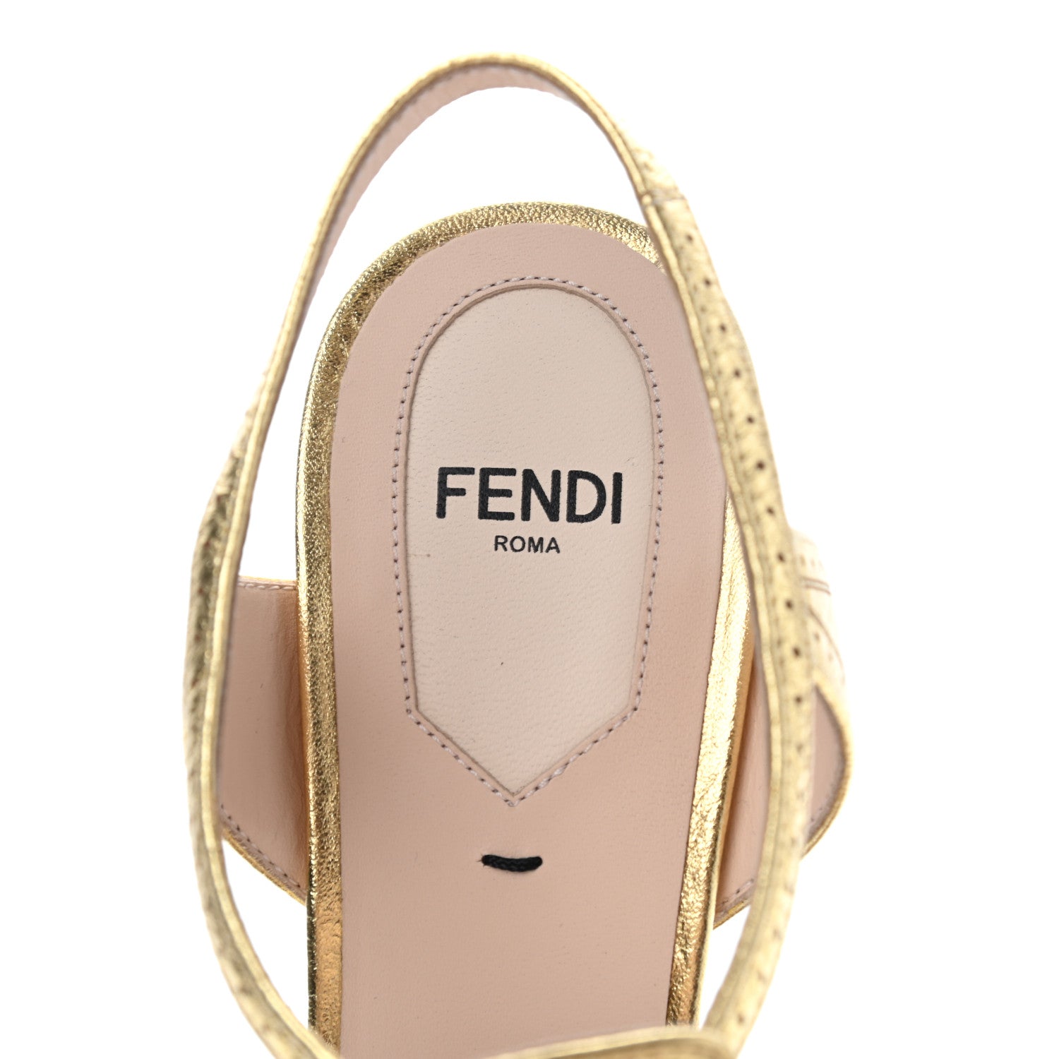 Fendi Metallic Calfskin Chameleon Block Heel Pumps 38 Gold 7 of 11