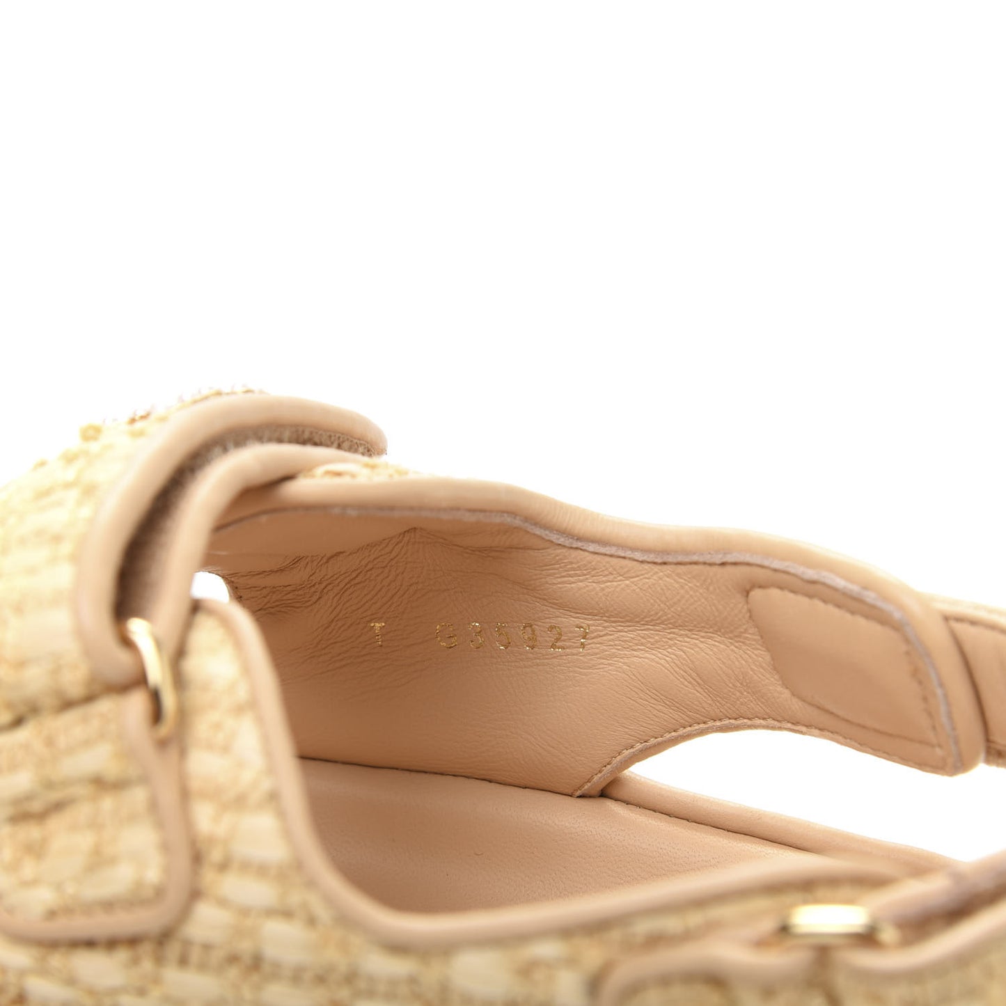 Braided Fabric Velcro Dad Sandals 37.5 Beige