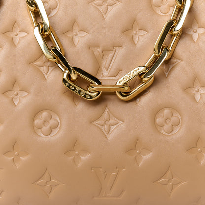 Louis Vuitton Lambskin Embossed Monogram Coussin PM Camel 9 of 11