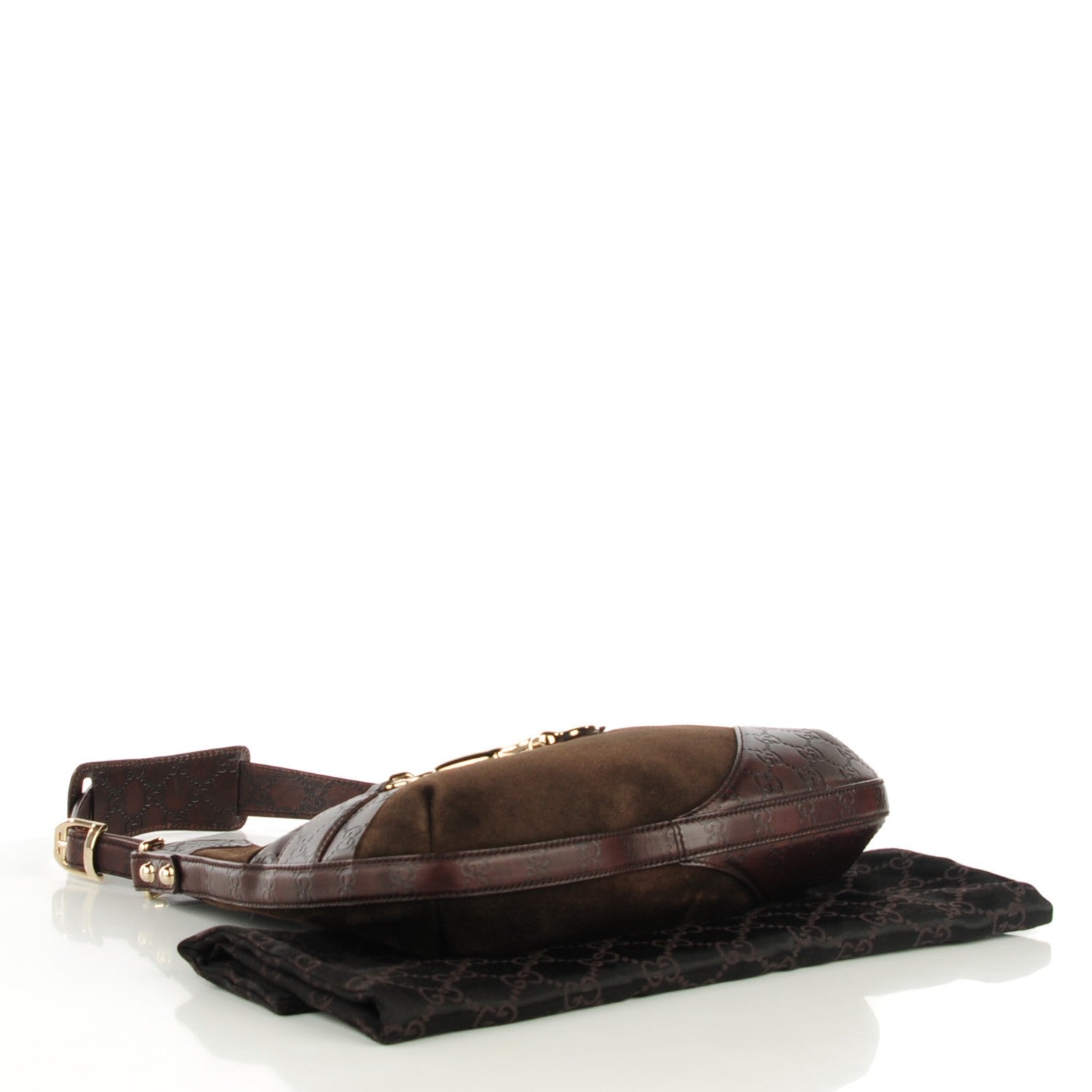 Gucci Guccissima Suede Hasler Hobo Dark Brown 4 of 7
