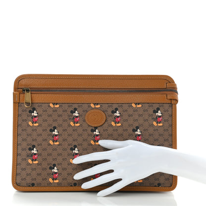 Gucci X DISNEY Mini Vintage GG Supreme Monogram Mickey Mouse Documents Holder Beige Vintage Sun Oil 2 of 8