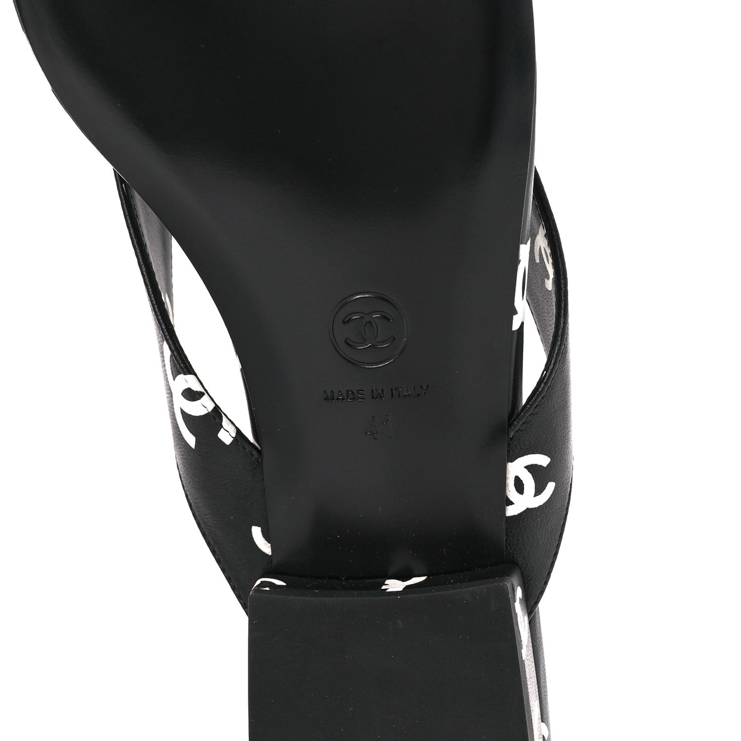 Printed Lambskin Coco Beach Thong Sandals 41 Black White