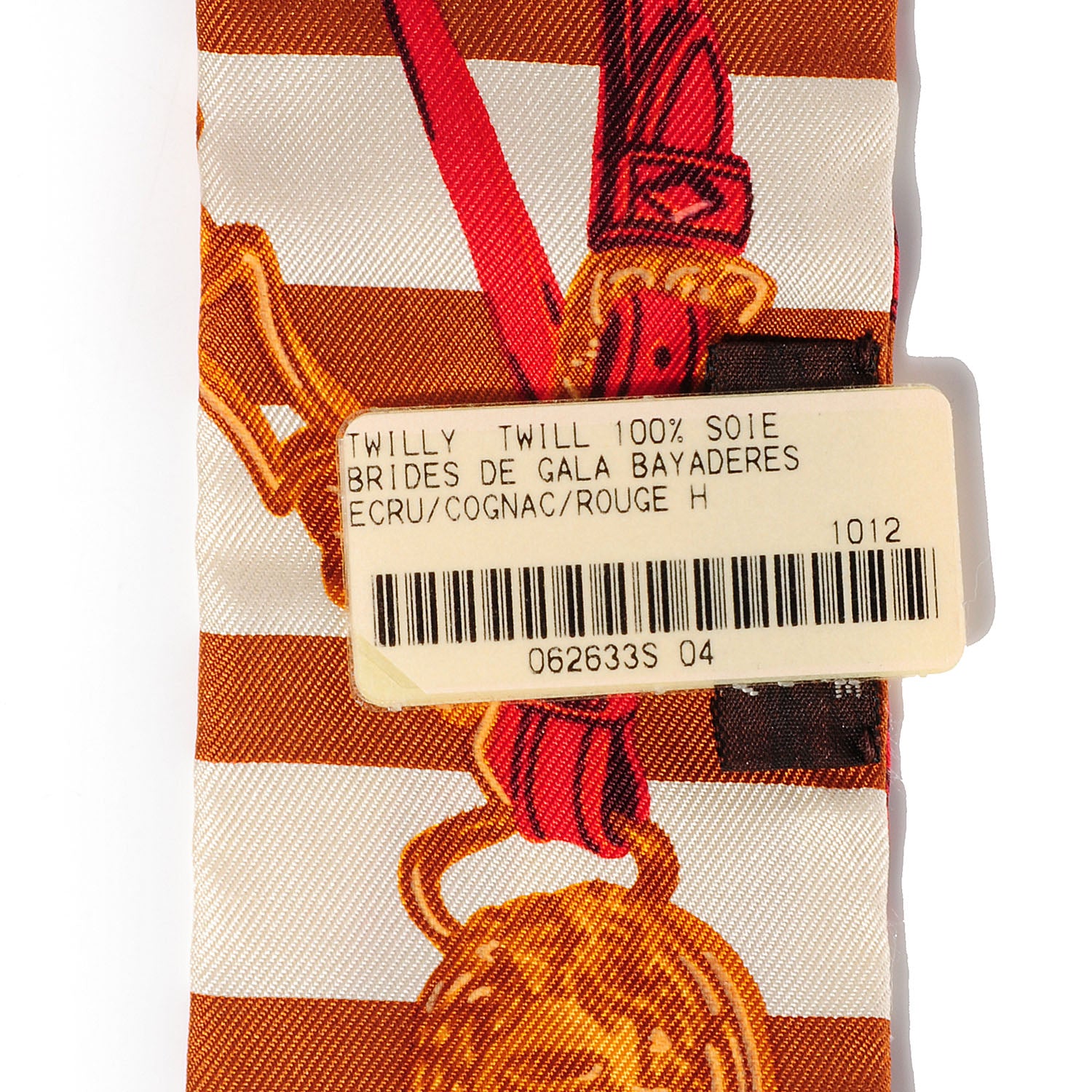 Hermes Silk Brides de Gala Bayaderes Twilly Ecru Cognac Rouge H 3 of 6