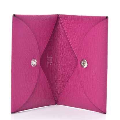 Hermes Chevre Mysore Calvi Card Case Rose Pourpre 5 of 8