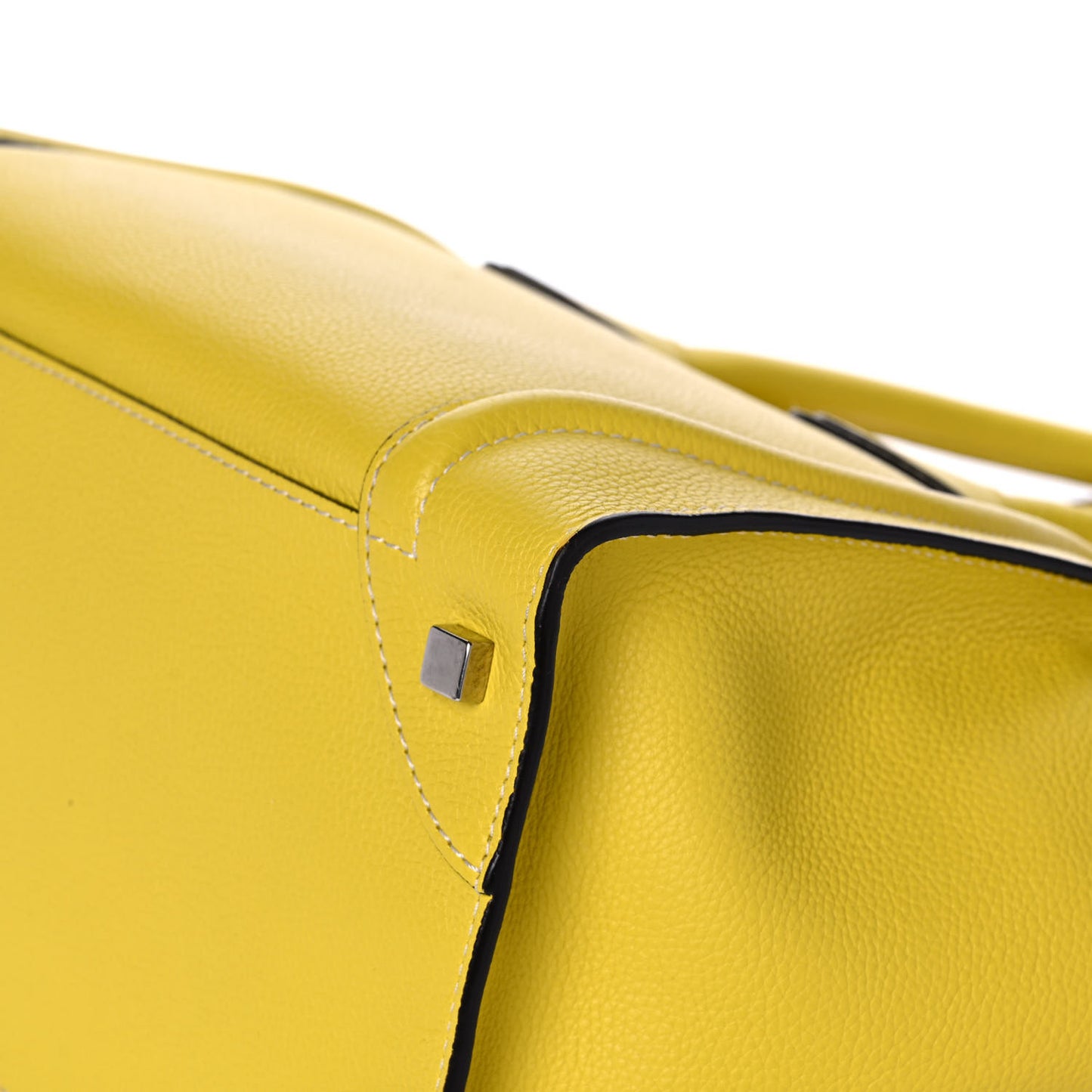 Drummed Calfskin Mini Luggage Citron