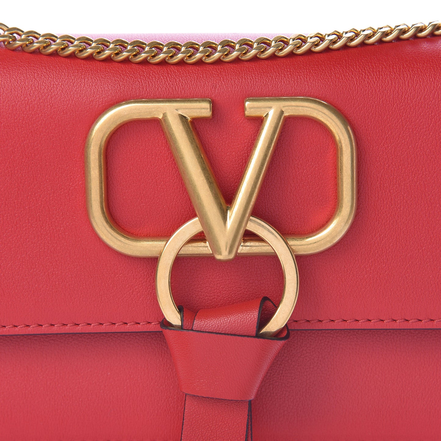 Smooth Calfskin Mini Vring Crossbody Bag Rouge Pur