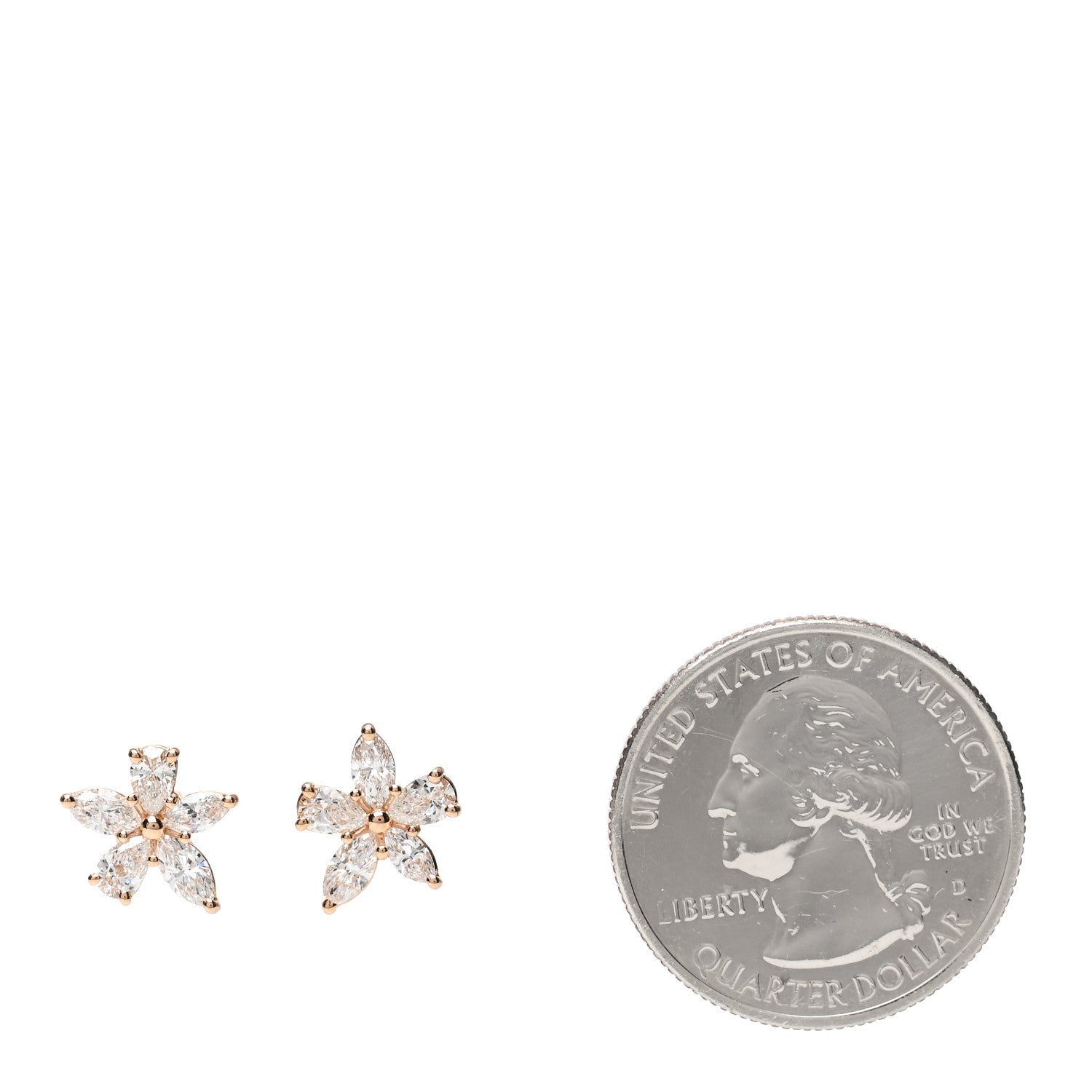 Tiffany 18K Rose Gold Diamond Medium Victoria Mixed Cluster Earrings 2 of 5