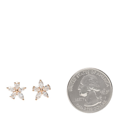 Tiffany 18K Rose Gold Diamond Medium Victoria Mixed Cluster Earrings 2 of 5