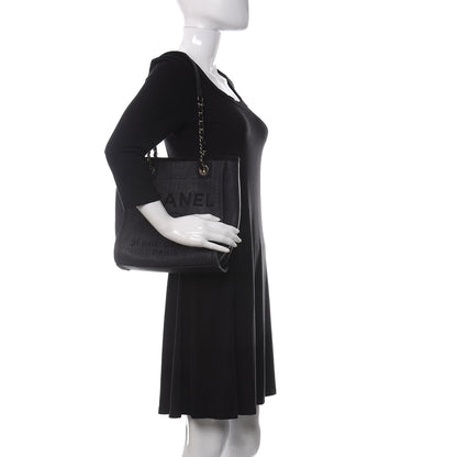 Chanel Mixed Fibers Calfskin Mini Deauville Tote Black 2 of 10