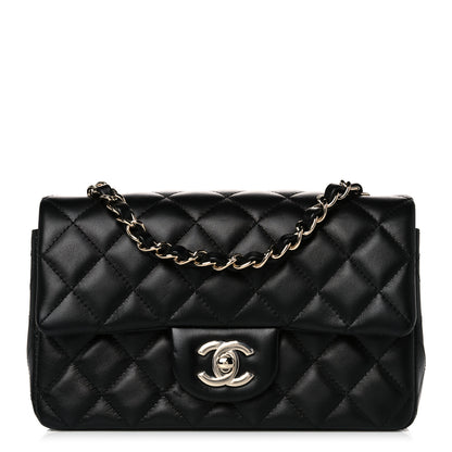 Chanel Lambskin Quilted Mini Rectangular Flap Black 1 of 10