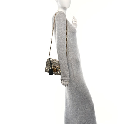 Gucci GG Supreme Monogram Bees Small Padlock Shoulder Bag Black 2 of 11