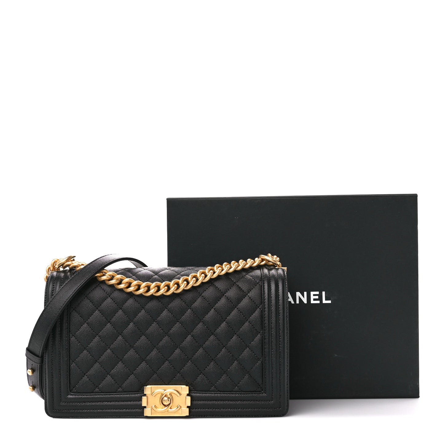 Caviar Quilted New Medium Boy Flap Black