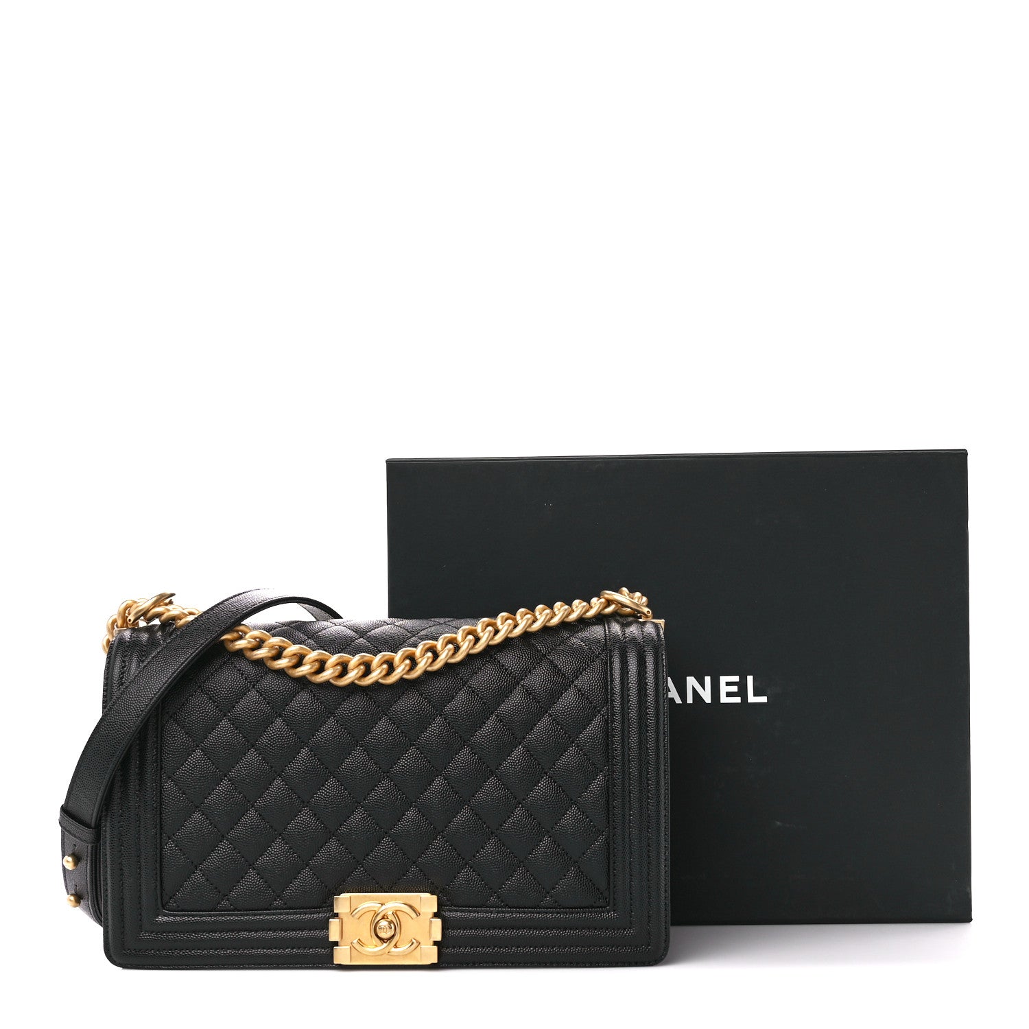 Chanel Caviar Quilted New Medium Boy Flap Black 11 of 11