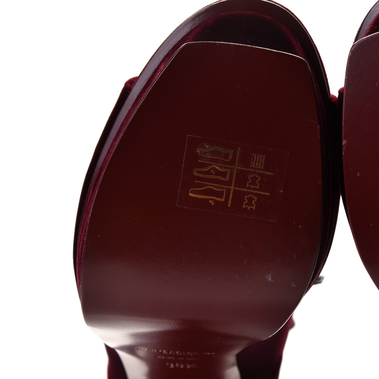 Saint Laurent Velluto Master Lace Up Tribute 105 Platform Sandals 36.5 Burgundy 12 of 13
