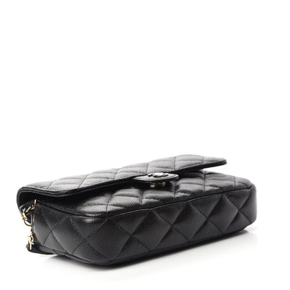 Chanel Caviar Quilted Flap Phone Holder With Chain Black 4 of 13
