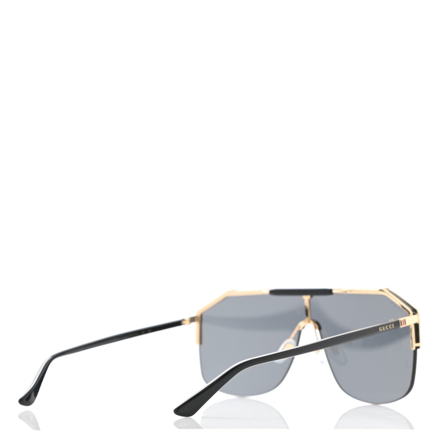 Metal Rimless Square Sunglasses GG0291S Black Gold