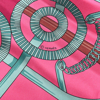Hermes Silk Eperon D'Or Remix Maxi Twilly Rose Indien Cassis Vert 3 of 5
