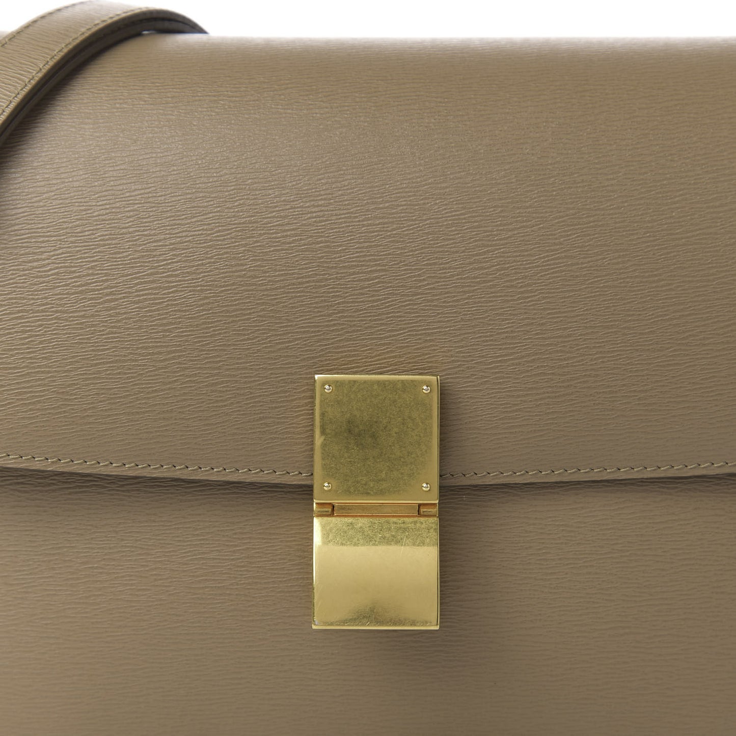 Liege Calfskin Medium Classic Box Flap Bag Taupe