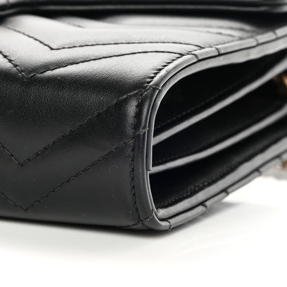 Gucci Calfskin Matelasse GG Marmont Chain Wallet Black 10 of 14
