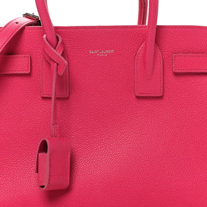Saint Laurent Grained Calfskin Baby Sac De Jour Lipstick Fuchsia 7 of 9