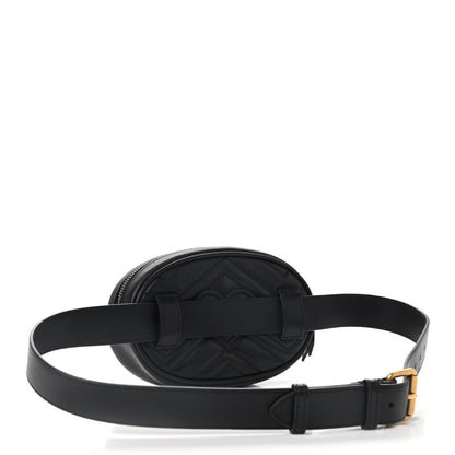 Gucci Calfskin Matelasse GG Marmont Belt Bag 85 34 Black 4 of 10