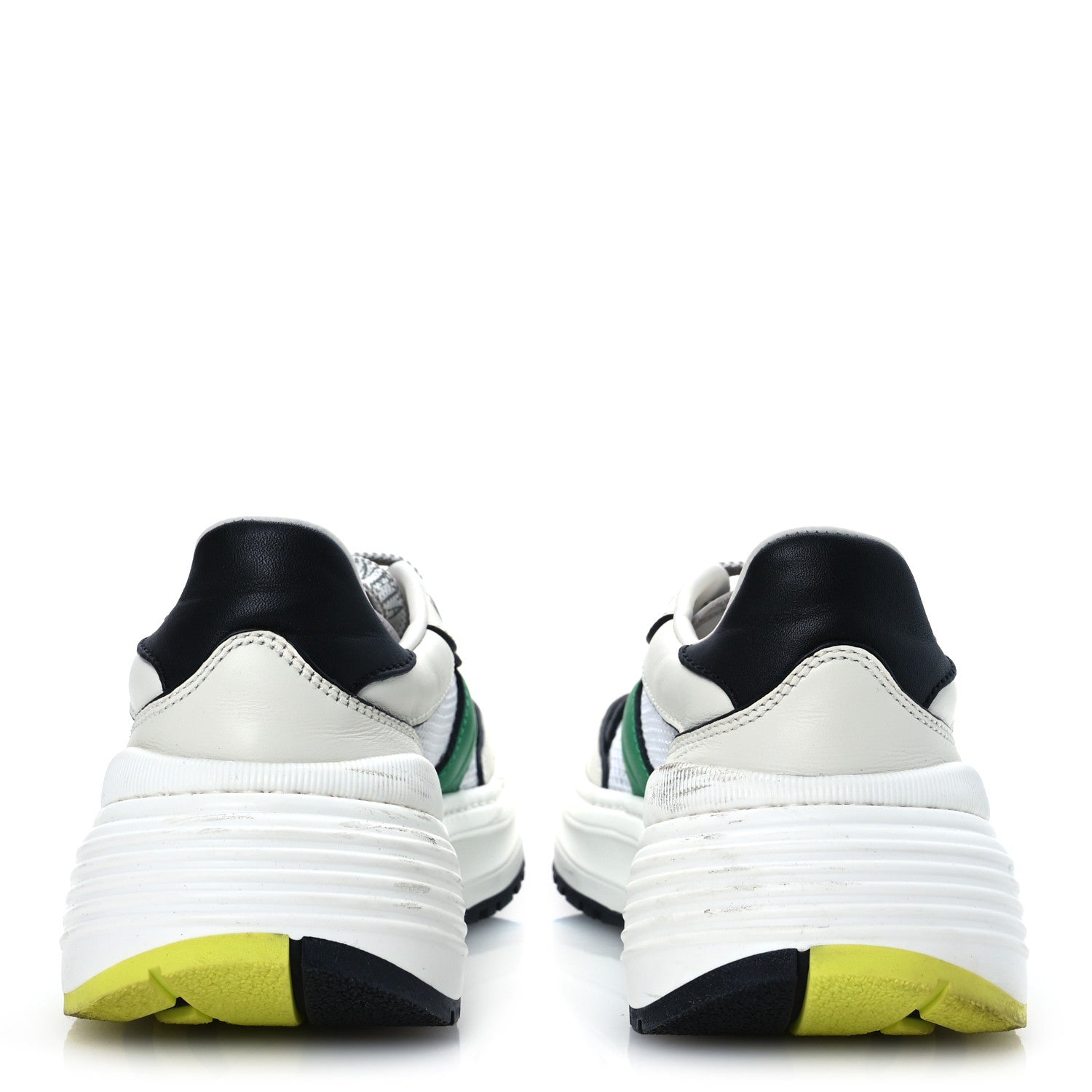 Bottega Veneta Calfskin Technical Mesh Speedster Sneakers 40 White Black Green 6 of 15