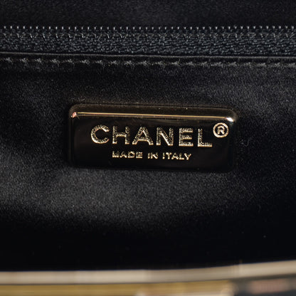 Chanel Satin Lace Perfume Bottle Top Clutch Black White 6 of 7