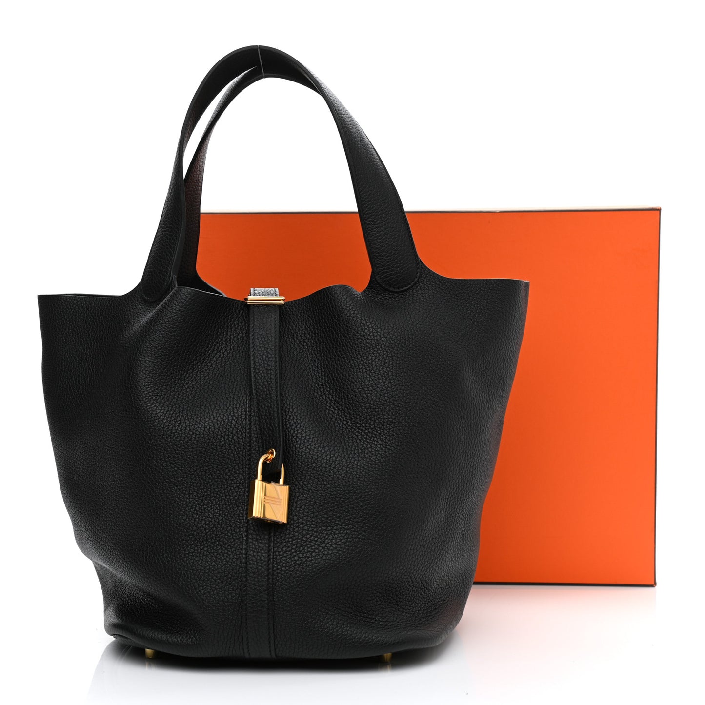 Taurillon Clemence Picotin Lock 26 GM Black