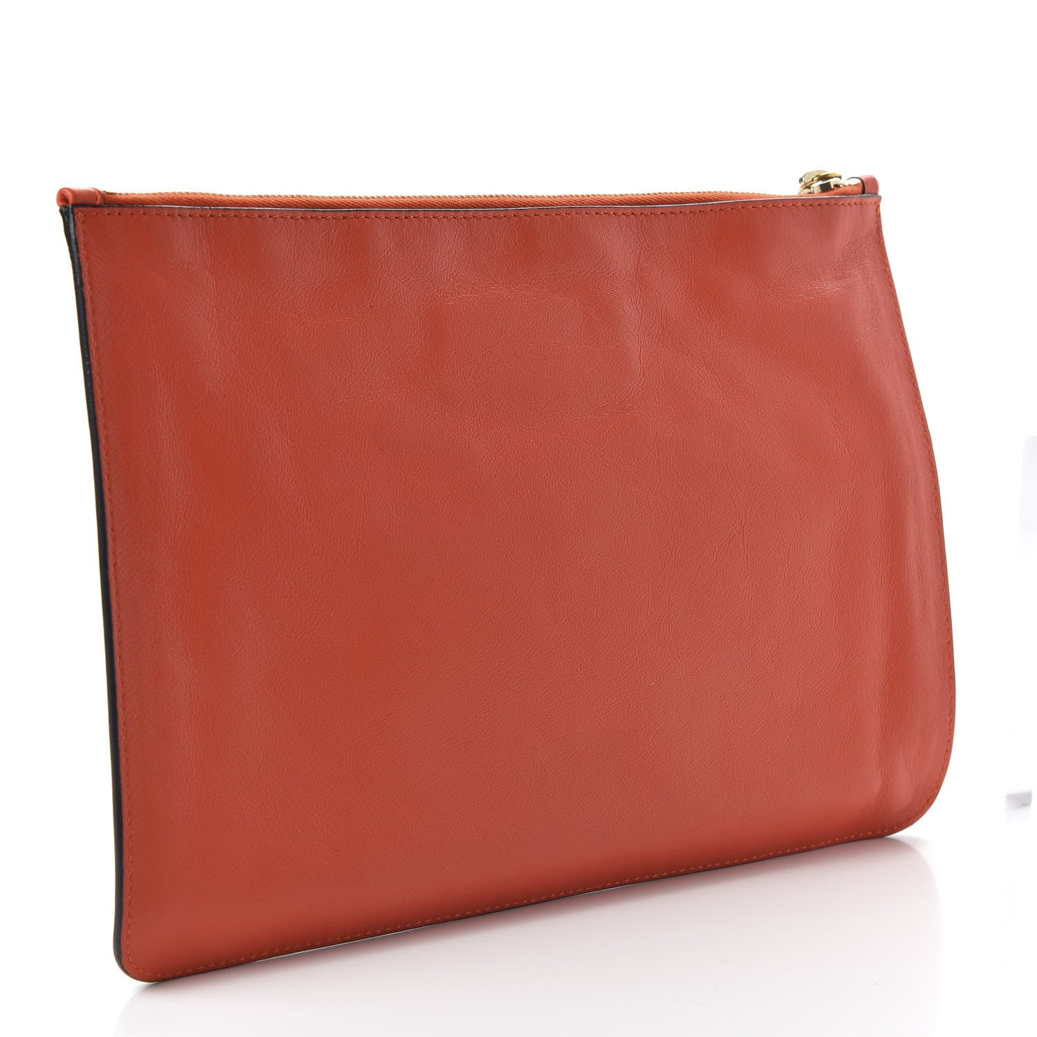 Alexander McQueen Calfskin Skull Zip Pouch Orange 3 of 11