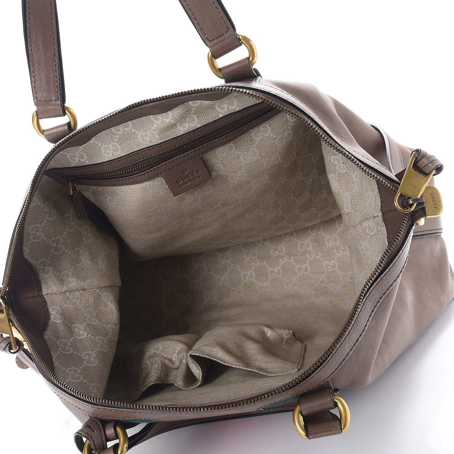 Gucci Calfskin Web Medium Rania Top Handle Bag Grey Field 5 of 10