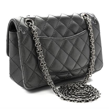 Chanel Metallic Sheepskin Quilted 2.55 Reissue Mini Flap Dark Silver 3 of 12