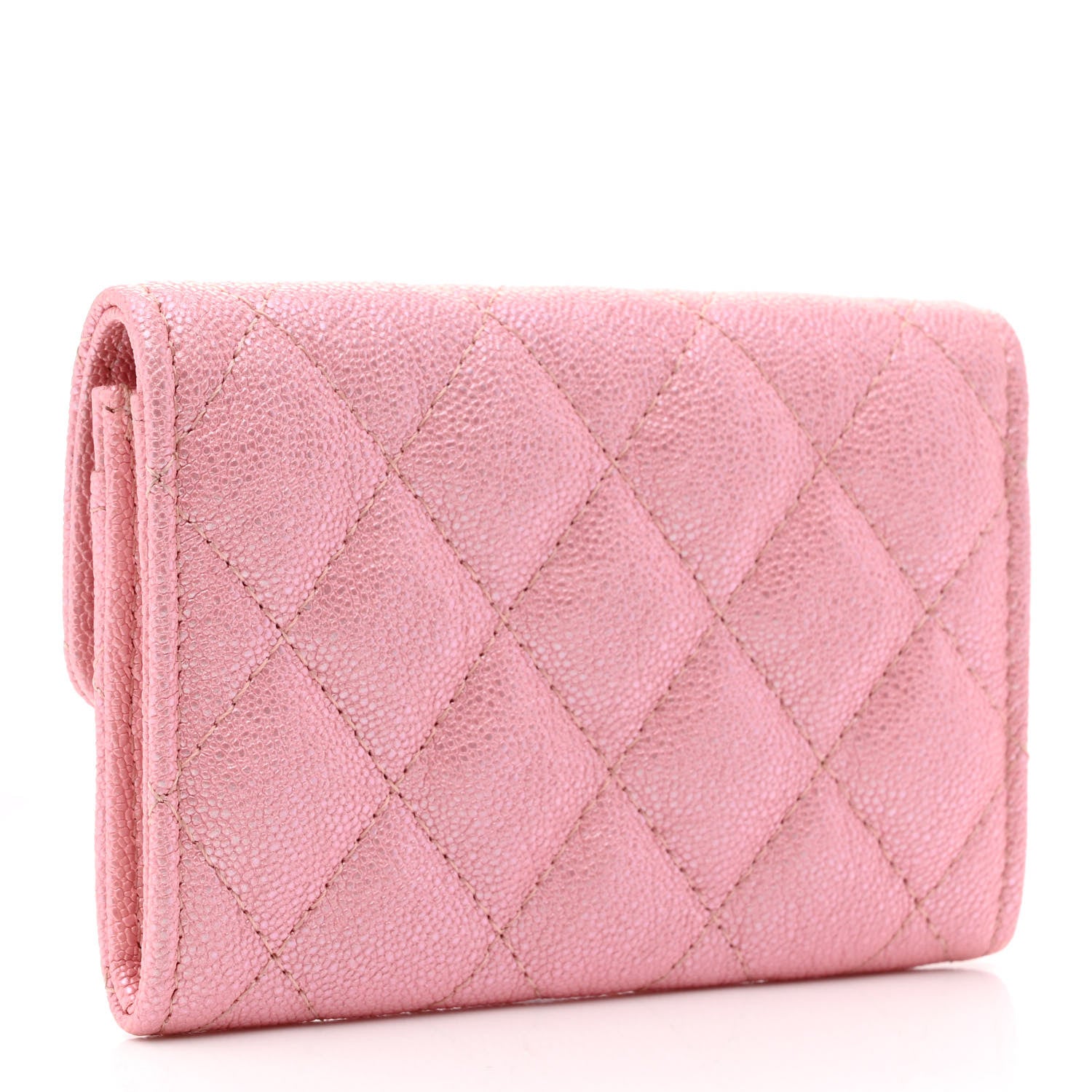 Chanel Iridescent Caviar Quilted Flap Card Holder Rose Pink 3 of 9