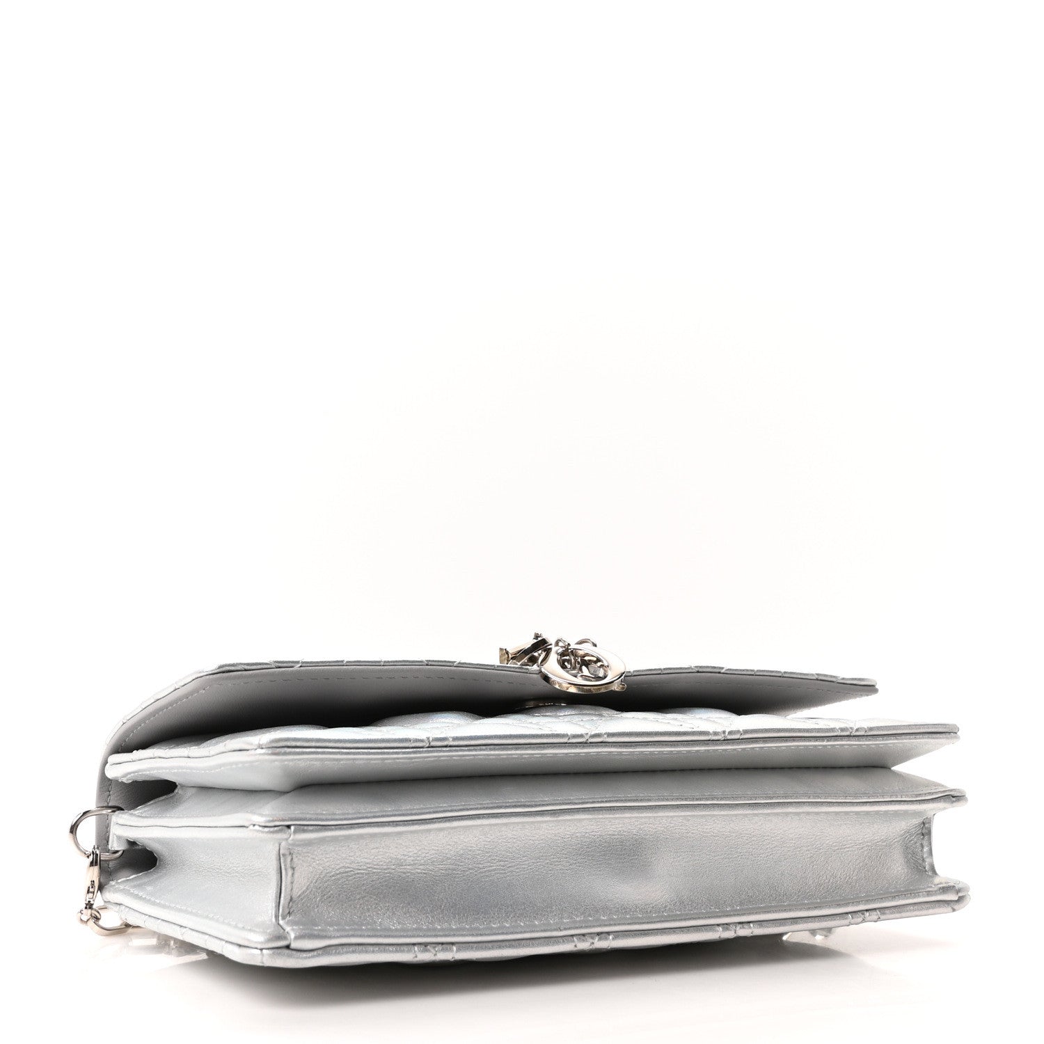 Christian Dior Iridescent Metallic Lambskin Cannage Mini My Dior Bag Silver 4 of 10