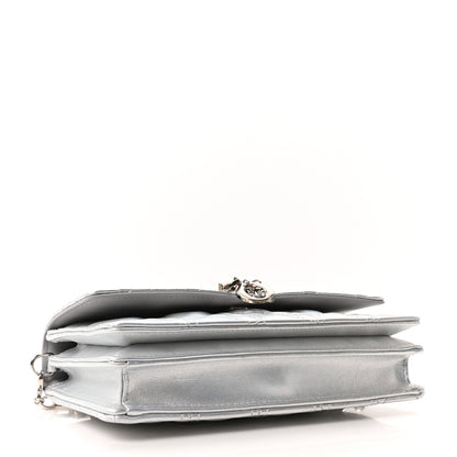 Christian Dior Iridescent Metallic Lambskin Cannage Mini My Dior Bag Silver 4 of 10