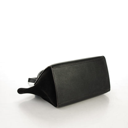 Celine Drummed Calfskin Suede Medium Trapeze Black 4 of 8