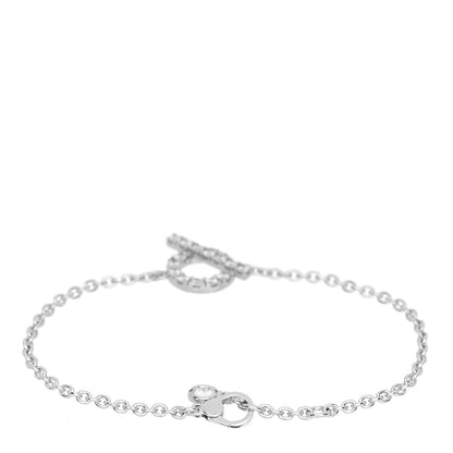 Hermes 18K White Gold Diamond Finesse Bracelet XS 2 of 4