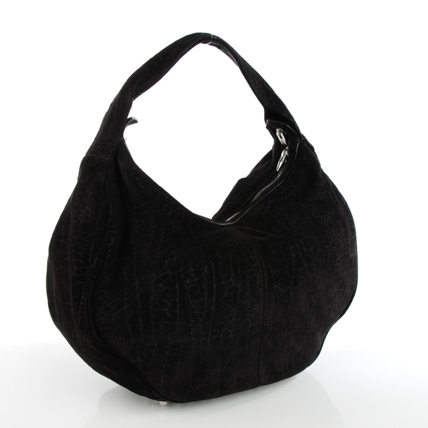 Alexander Wang Crinkled Suede Morgan Hobo Black 3 of 7