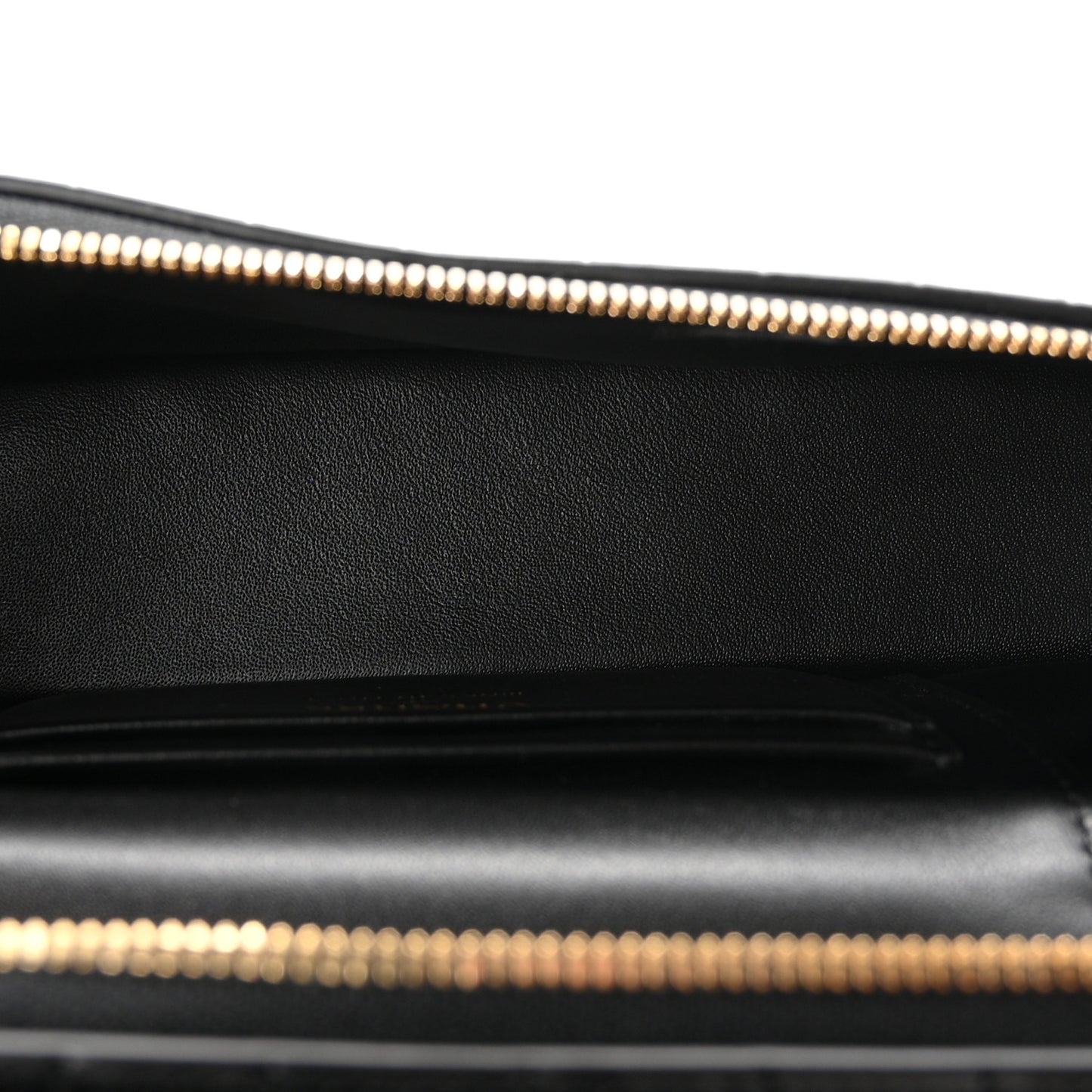 Calfskin Crocodile Embossed Crococo Top Handle Slim Vanity Case With Chain Black