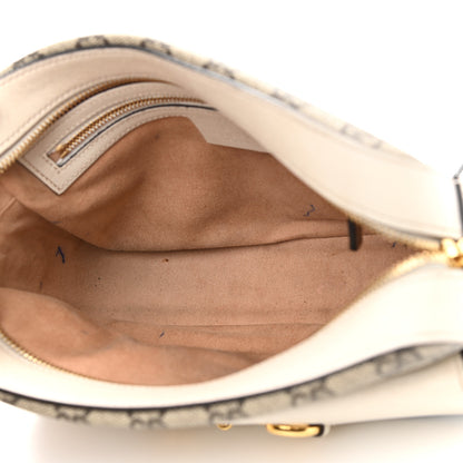 Gucci GG Supreme Monogram Small Horsebit 1955 Shoulder Bag Beige Mystic White 5 of 19
