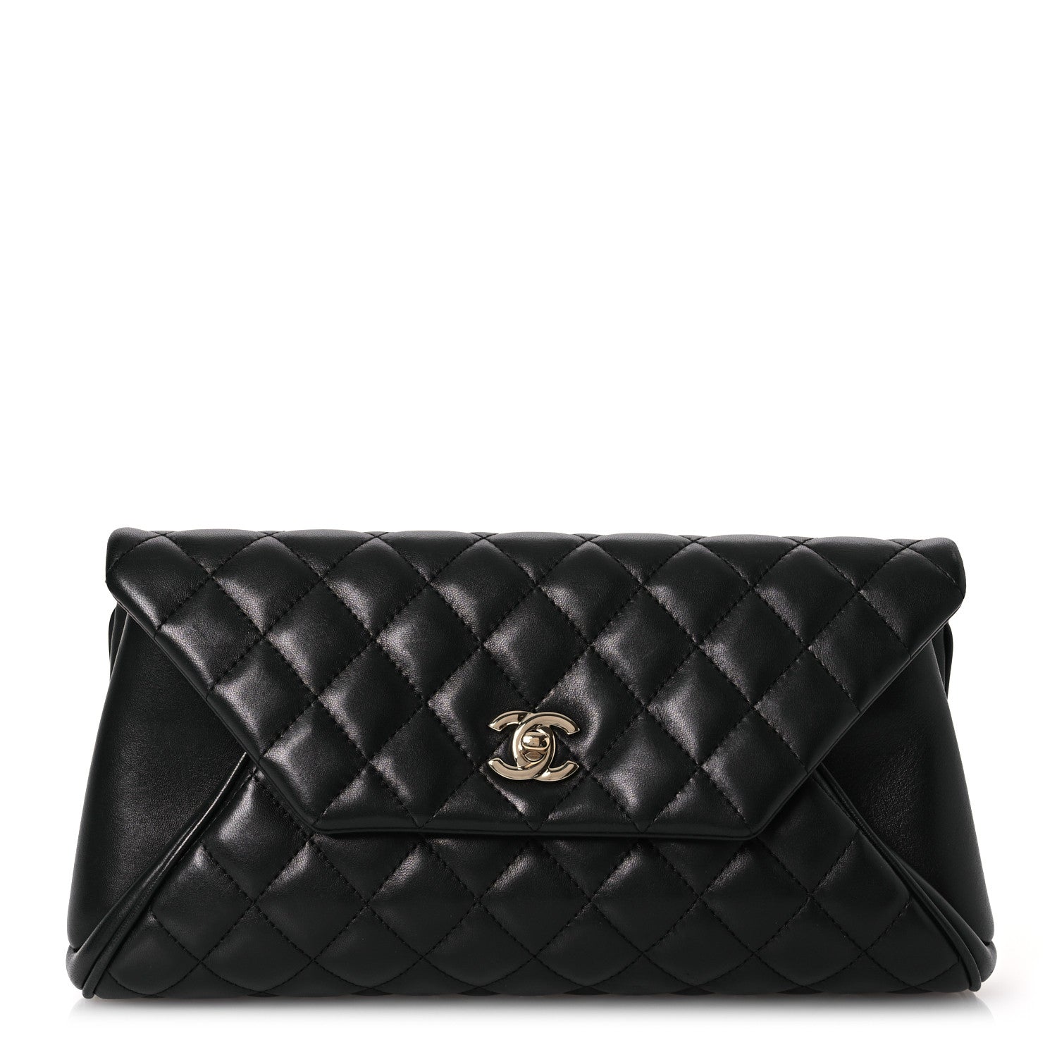 Chanel Lambskin Quilted Fold Up Again Clutch Black 1 of 15