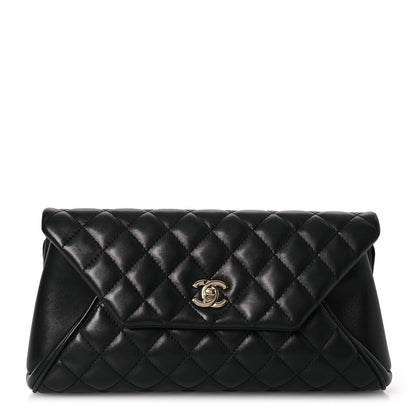 Chanel Lambskin Quilted Fold Up Again Clutch Black 1 of 15